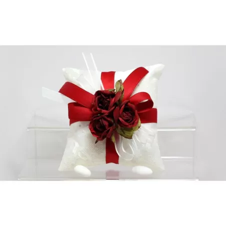 Sacchetto matrimonio 2873 raso rivestito tulle pois cuscino quadrato Liete Creazioni - 1