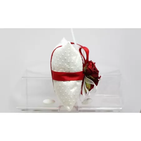 Sacchetto matrimonio 2873 raso rivestito tulle pois cuscino quadrato Liete Creazioni - 2