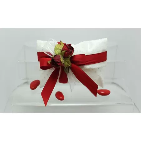 Sacchetto matrimonio 2875 raso rivestito tulle pois busta lettera gr Liete Creazioni - 1