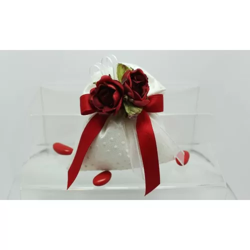 Sacchetto matrimonio 2877 raso rivestito tulle pois Sacchetto Grande Liete Creazioni - 1