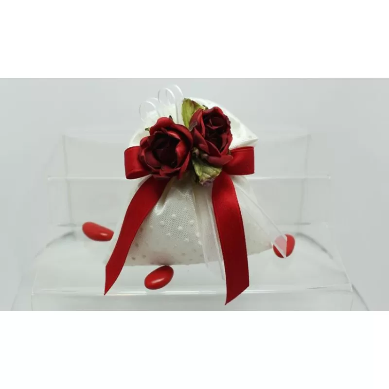 Sacchetto matrimonio 2877 raso rivestito tulle pois Sacchetto Grande Liete Creazioni - 1