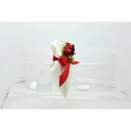 Sacchetto matrimonio 2878 raso rivestito tulle pois Sacchetto Piccolo Liete Creazioni - 2