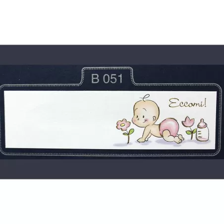 Confezione 20 bigliettini per nascita con bimba che gattona Alessia Partecipazioni - 1