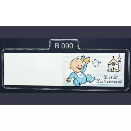 Confezione 20 bigliettini per battesimo con bimbo con chiesa Alessia Partecipazioni - 1