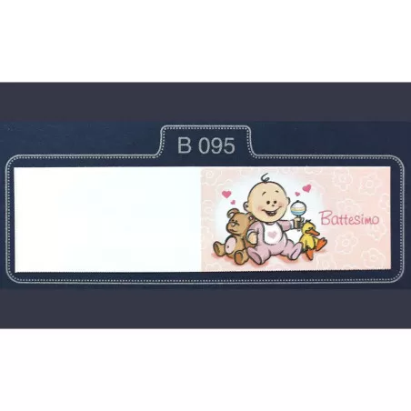 Confezione 20 bigliettini per battesimo con bimba con orsetto Alessia Partecipazioni - 1