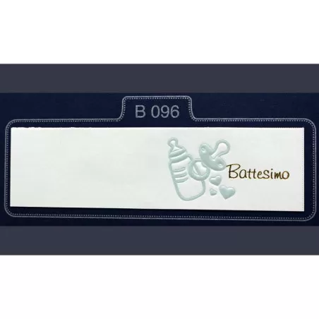 Confezione 20 bigliettini per battesimo con biberon e ciuccio celeste Alessia Partecipazioni - 1