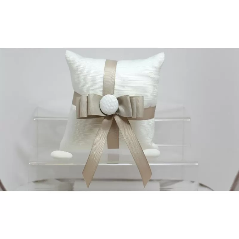 Sacchetto Matrimonio 2943 Ottomano Avorio con Bottone Cuscino Quadrato Grande Liete Creazioni - 1