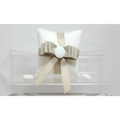 Sacchetto Matrimonio 2944 Ottomano Avorio con Bottone Cuscino Quadrato Piccolo Liete Creazioni - 1