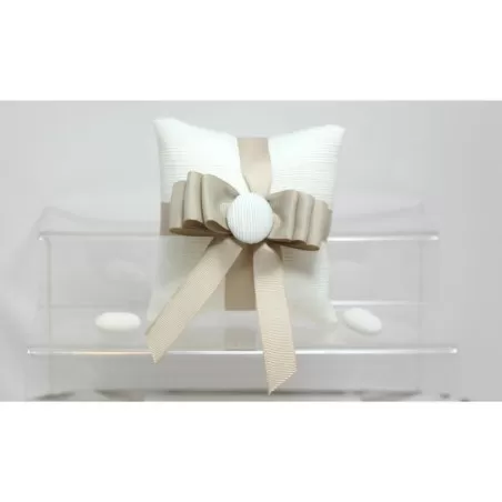 Sacchetto Matrimonio 2944 Ottomano Avorio con Bottone Cuscino Quadrato Piccolo Liete Creazioni - 1