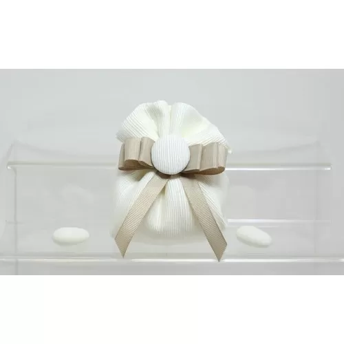 Sacchetto Matrimonio 2945 Ottomano Avorio con Bottone Fagotto Liete Creazioni - 1