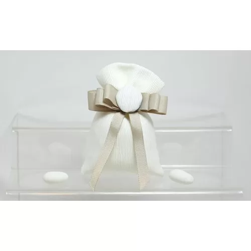 Sacchetto Matrimonio 2948 Ottomano Avorio con Bottone Sacchetto Liete Creazioni - 1
