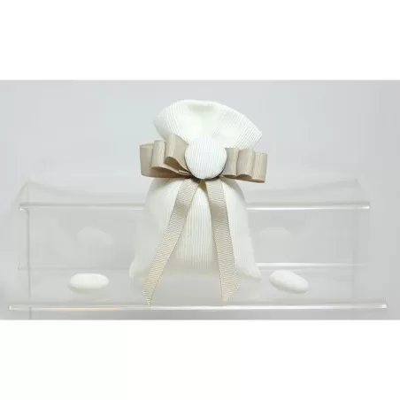 Sacchetto Matrimonio 2948 Ottomano Avorio con Bottone Sacchetto Liete Creazioni - 1