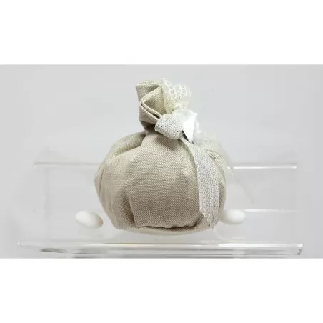 Sacchetto Matrimonio 2879 Natural Sabbia Mare Bustone con Tondino Liete Creazioni - 2