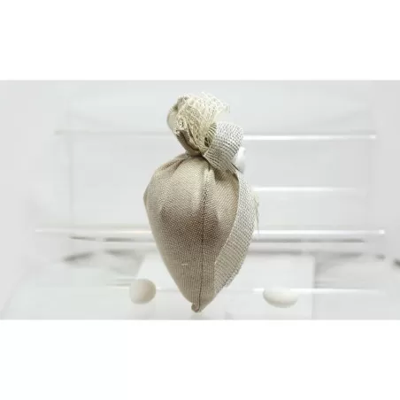 Sacchetto Matrimonio 2885 Natural Sabbia Mare Cuore Liete Creazioni - 2