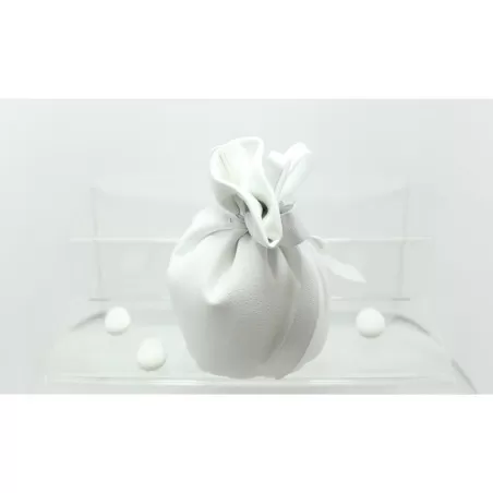 Sacchetto Matrimonio 2801 Ecopelle Ghiaccio Bustone Con Tondo Liete Creazioni - 2