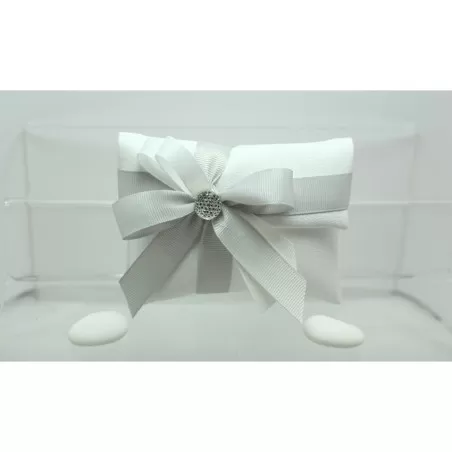 Sacchetto Matrimonio 2804 Ecopelle Ghiaccio Busta Lettera Piccola Liete Creazioni - 1