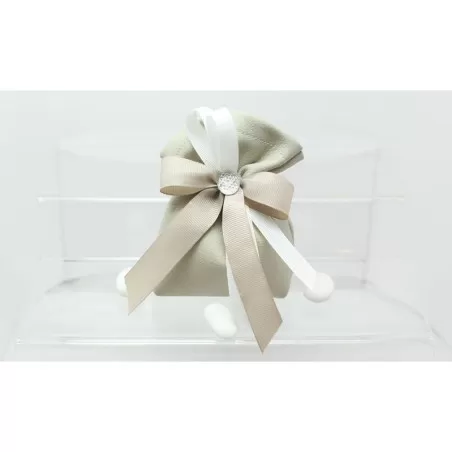 Sacchetto Matrimonio 2810 Ecopelle Tortora Busta Base Retta Liete Creazioni - 1