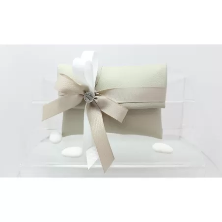 Sacchetto Matrimonio 2811 Ecopelle Tortora Busta Lettera Grande Liete Creazioni - 1