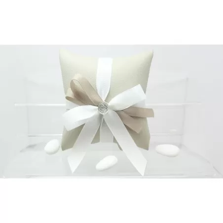 Sacchetto Matrimonio 2813 Ecopelle Tortora Cuscino Grande Liete Creazioni - 1