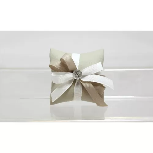 Sacchetto Matrimonio 2814 Ecopelle Tortora Cuscino Piccolo Liete Creazioni - 1