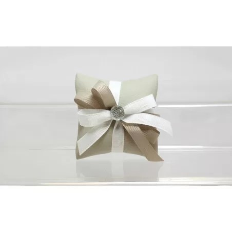 Sacchetto Matrimonio 2814 Ecopelle Tortora Cuscino Piccolo Liete Creazioni - 1
