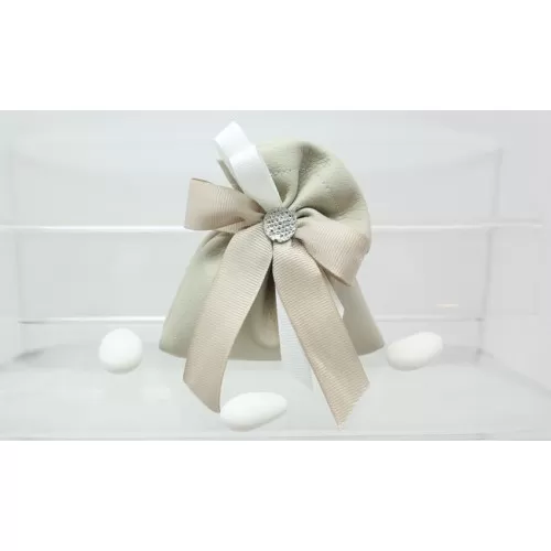Sacchetto Matrimonio 2815 Ecopelle Tortora Piccolo Liete Creazioni - 1