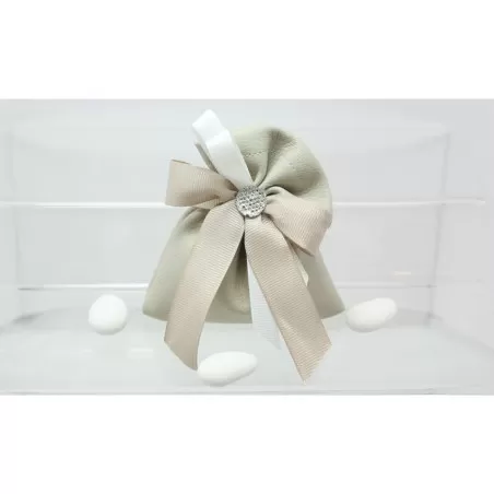 Sacchetto Matrimonio 2815 Ecopelle Tortora Piccolo Liete Creazioni - 1