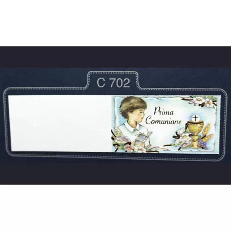 Confezione da 20 bigliettini prima comunione bimbo che prega C702 Alessia Partecipazioni - 1