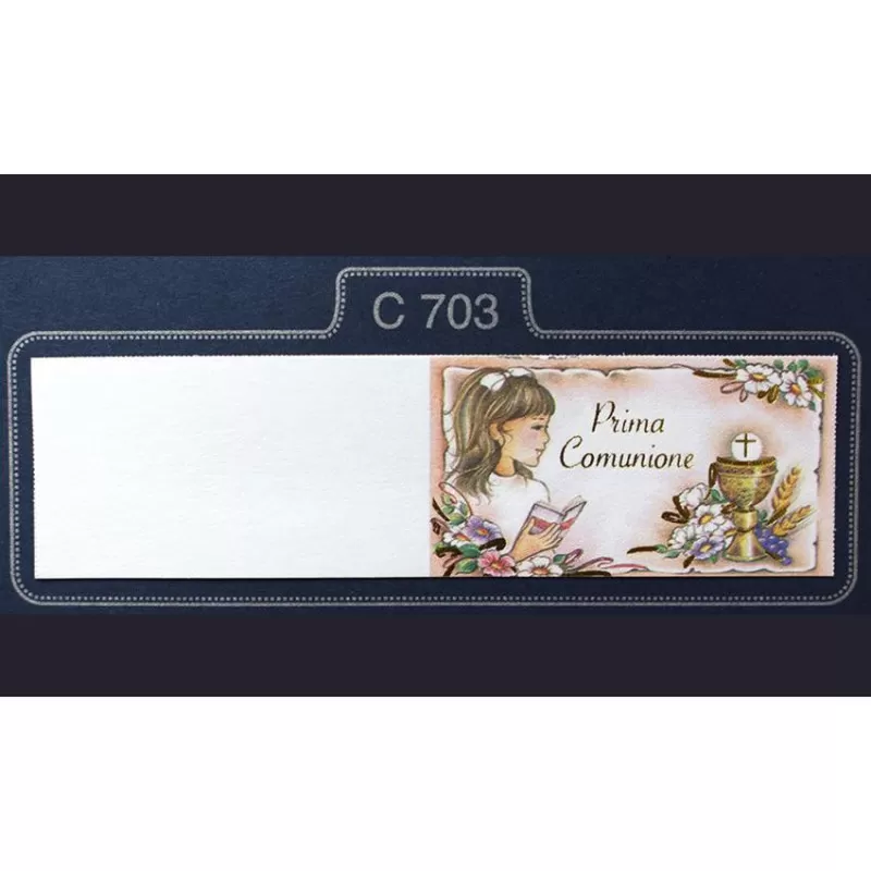 Confezione da 20 bigliettini prima comunione bimba che prega C703 Alessia Partecipazioni - 1