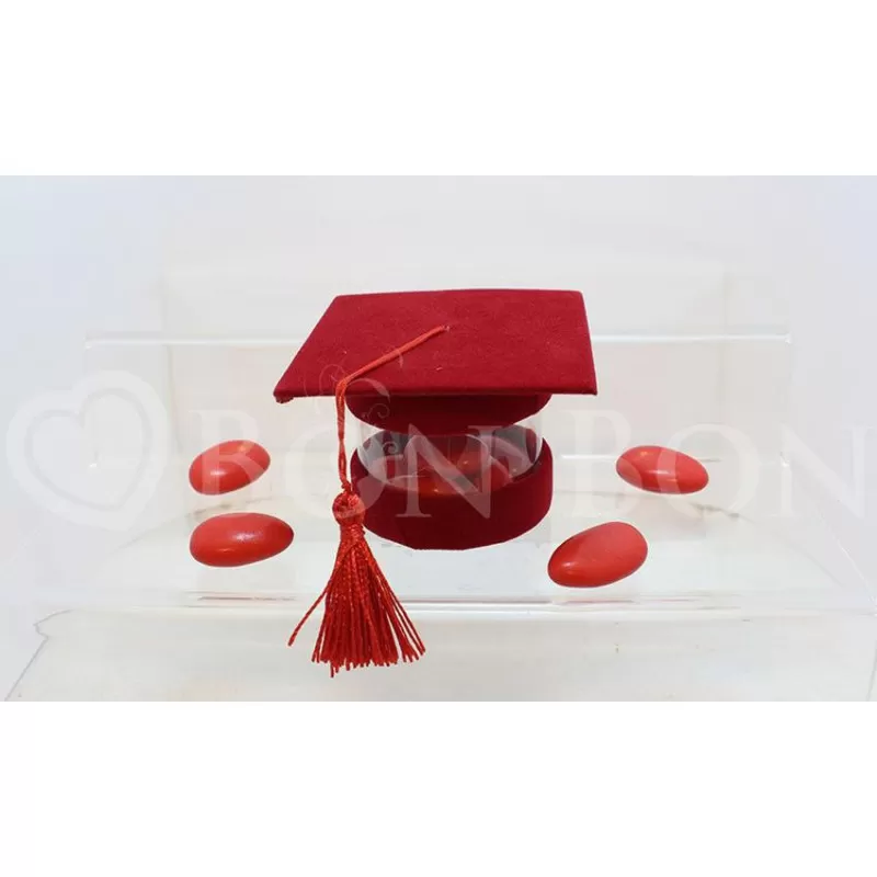 Tocco laurea rosso in velluto e pvc ETM - 1
