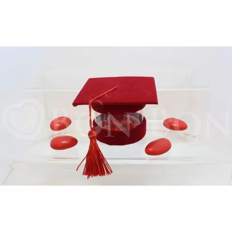 Tocco laurea rosso in velluto e pvc ETM - 1