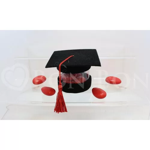 Tocco laurea nero in velluto e pvc ETM - 1