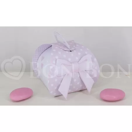 Mini Cesto portaconfetti Rosa con Fiocco - 1