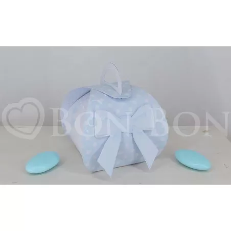 Mini Cesto portaconfetti Celeste con Fiocco - 1