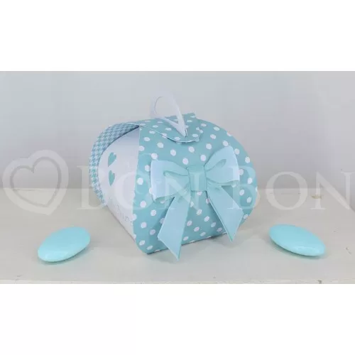 Mini Cesto portaconfetti Tiffany con Fiocco - 1