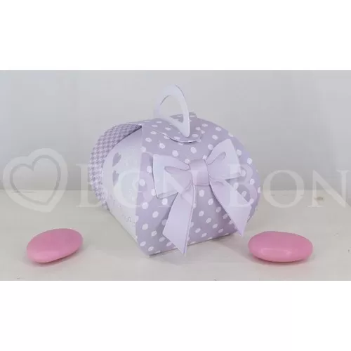 Mini Cesto portaconfetti Lilla con Fiocco - 1