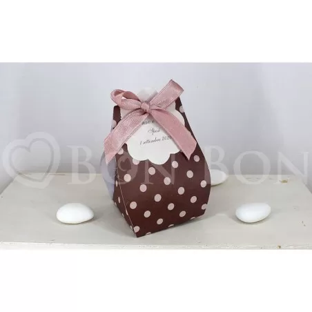 Astuccio portaconfetti Pois Rosa Antico - 1