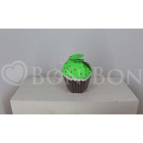 Cupcake portaconfetti Cartoncino Verde