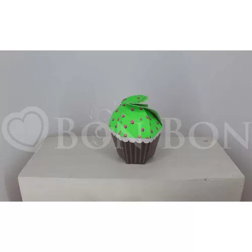 Cupcake portaconfetti Cartoncino Verde - 1