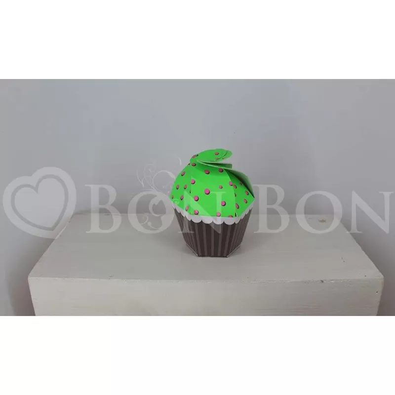Cupcake portaconfetti Cartoncino Verde - 1