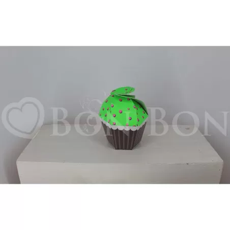 Cupcake portaconfetti Cartoncino Verde - 1