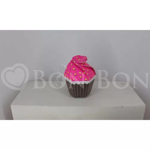 Cupcake portaconfetti Cartoncino Fuxia - 1
