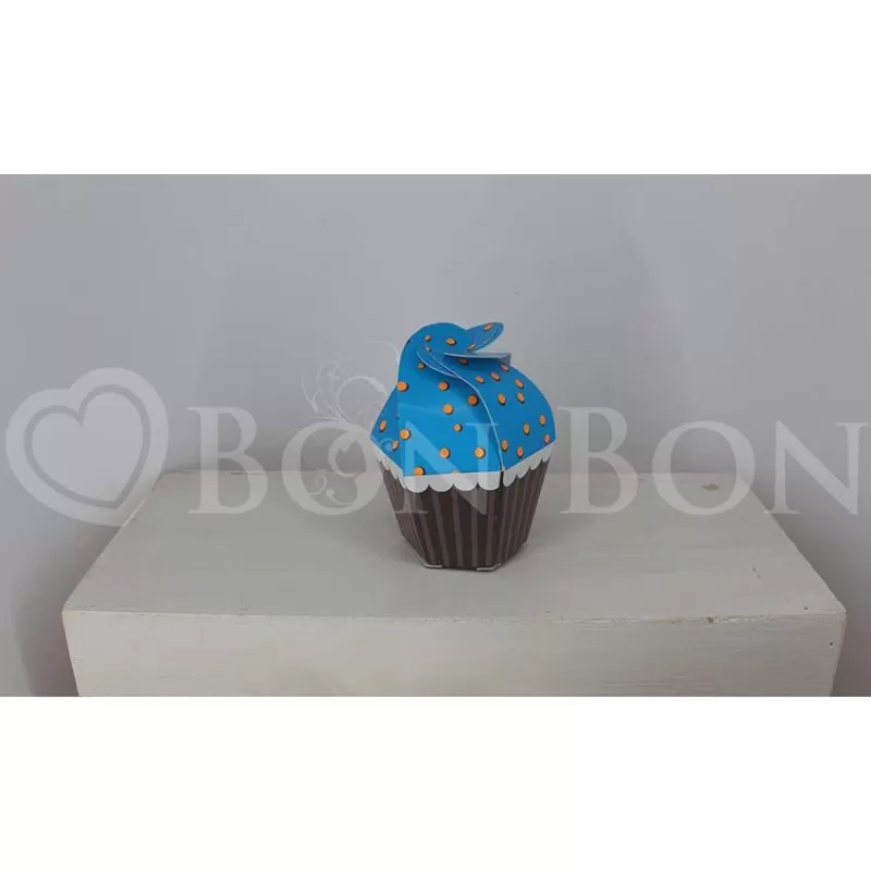 Cupcake portaconfetti Cartoncino Blu - 1
