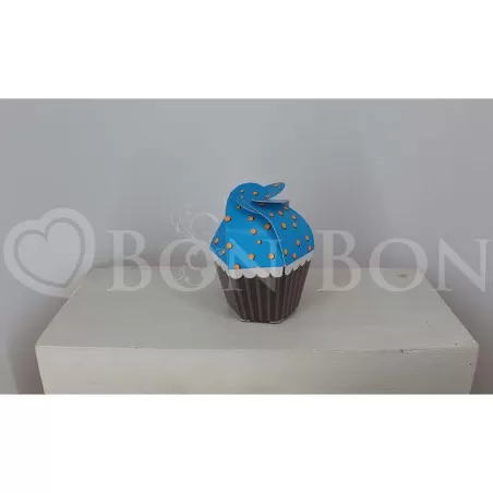 Cupcake portaconfetti Cartoncino Blu - 1