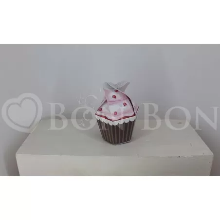 Cupcake portaconfetti Cartoncino Rosa - 1