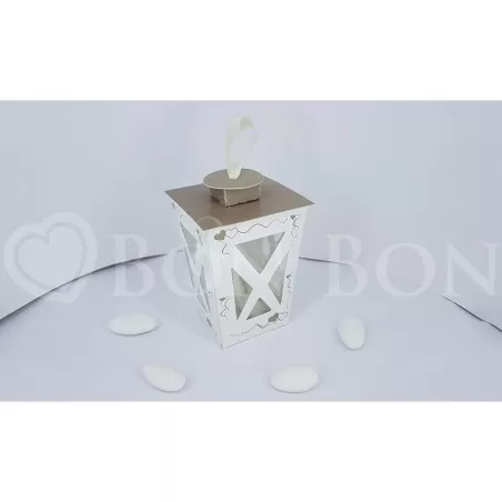 Astuccio portaconfetti lanterna tortora - 1