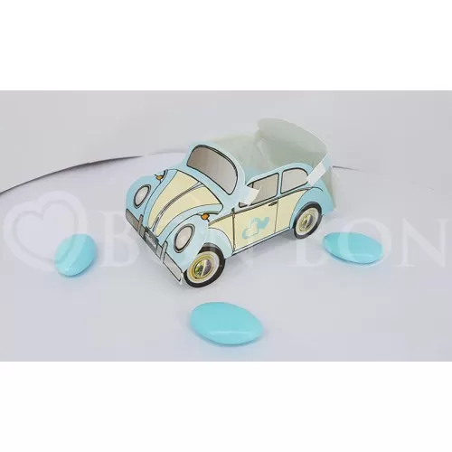 Astuccio nascita e battesimo maggiolino blu - 1