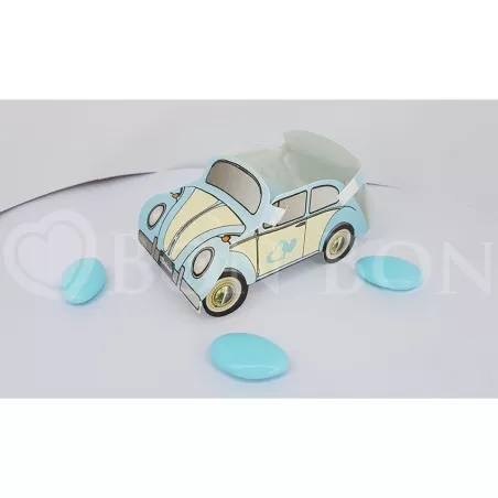 Astuccio nascita e battesimo maggiolino blu - 1