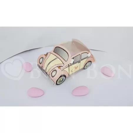 Astuccio nascita e battesimo maggiolino rosa - 1