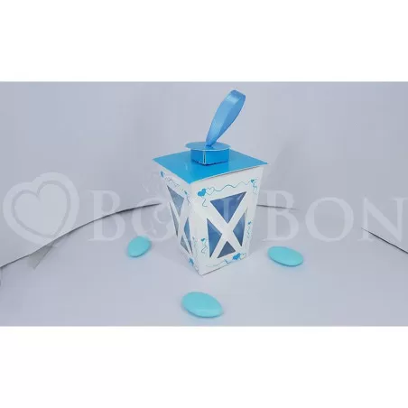 Astuccio nascita e battesimo lanterna blu - 1
